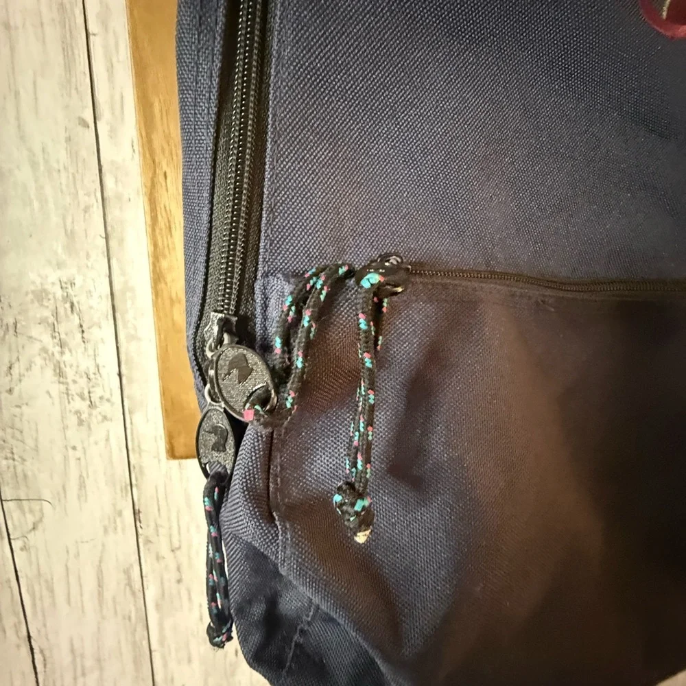 Vintage Rare Duck Head Backpack Book Bag Front Zipper Pocket Navy Blue